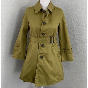 Ropé Picnic Green Belted Trench Coat Size 38/Small